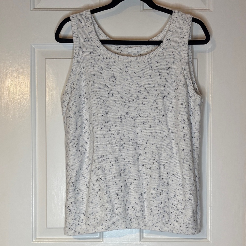 J. Jill White and Blue Patterned Tank Top